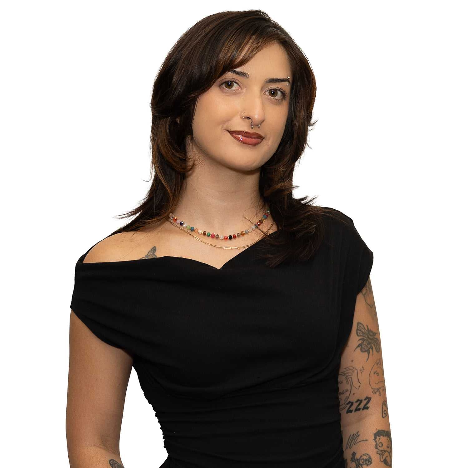 Portrait of Gabriella M., a professional stylist at The Fixx Hair Studio, showcasing their expertise and style.